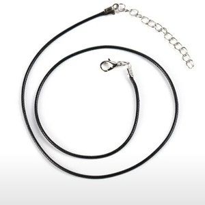 Black Leather PU Necklace Cord Chain Extension Chain
